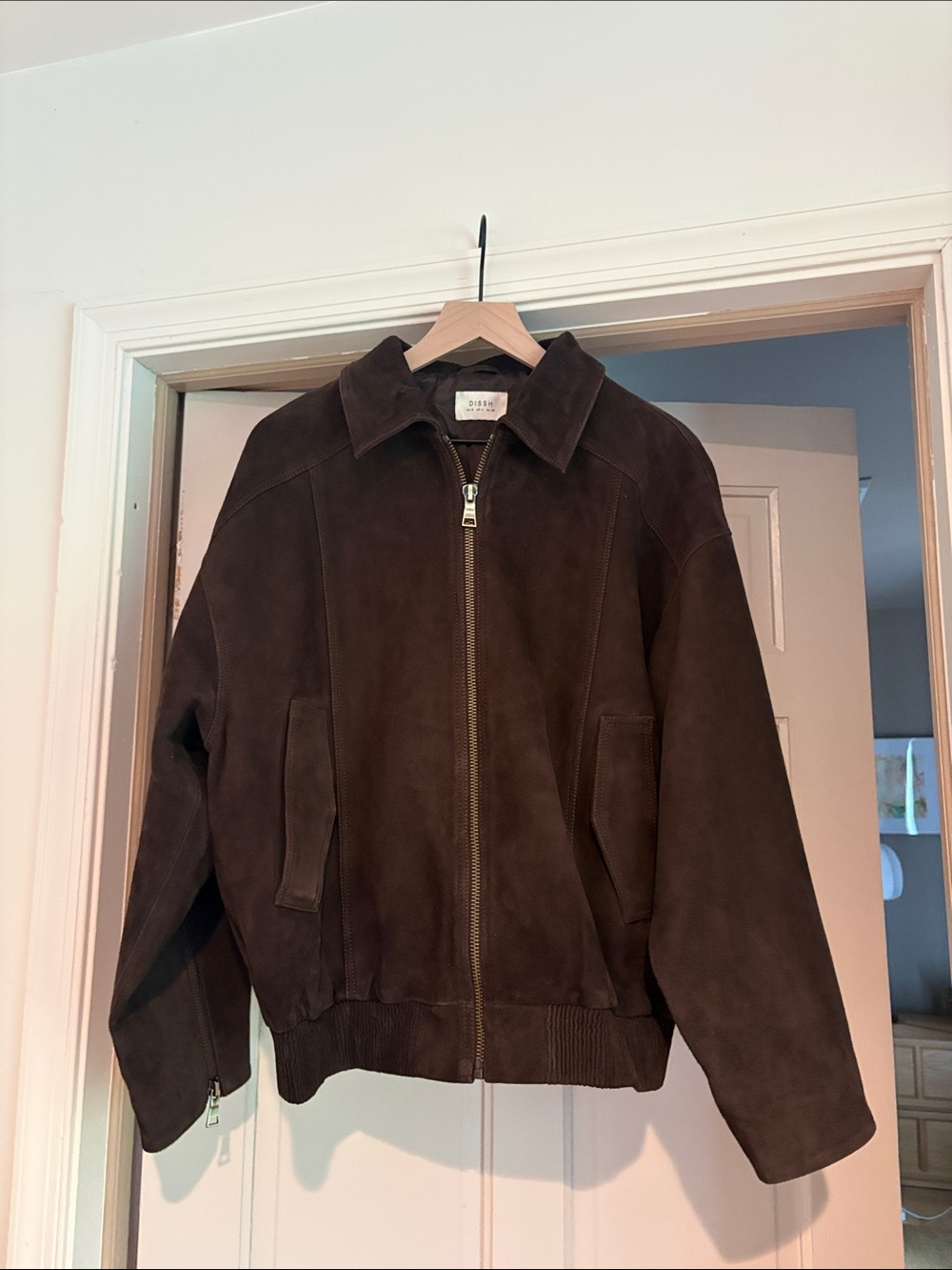Dissh dalton suede bomber jacket in bitter chocolate never worn size US 4 - Picture 4 of 8